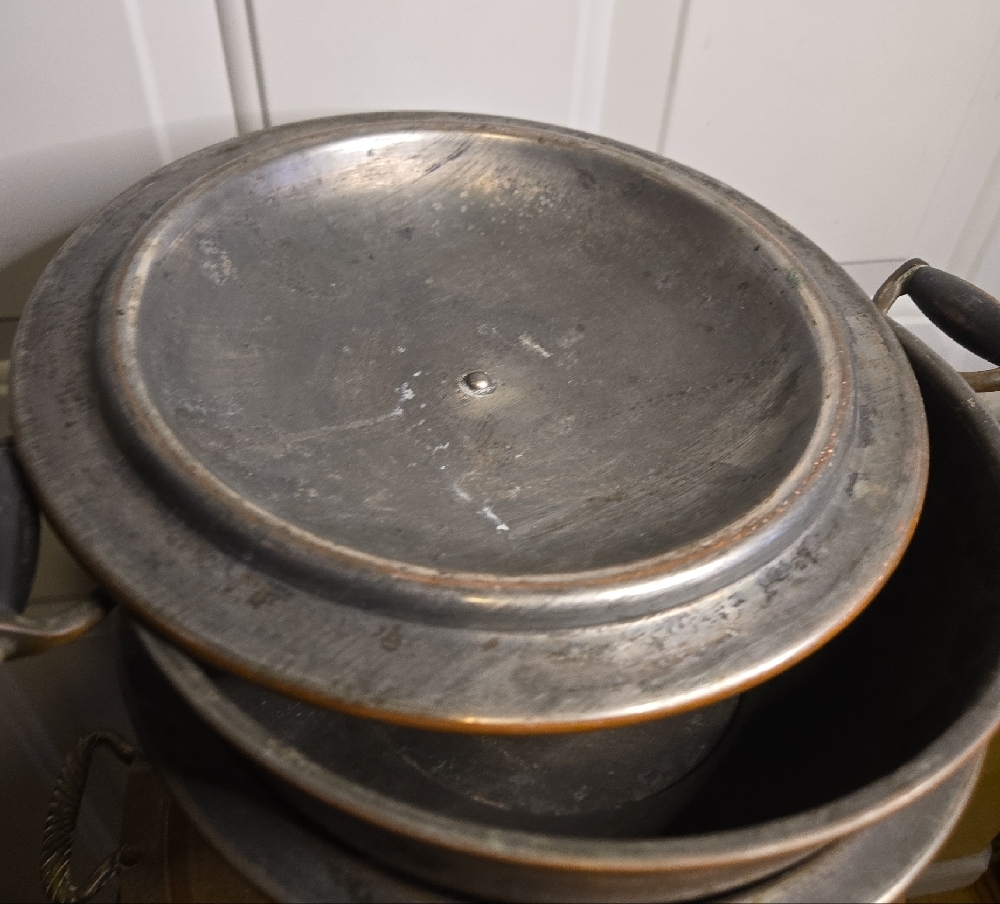 Joseph Heinrichs Paris New York Pure Copper Chafing Dish with Lid And Platter - Picture 3 of 16